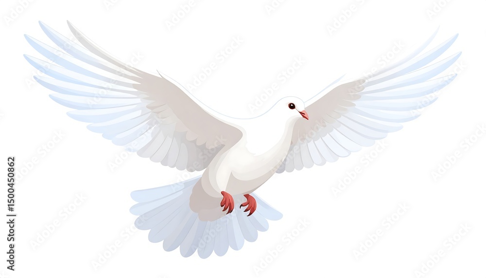 Obraz premium White Dove in Flight.