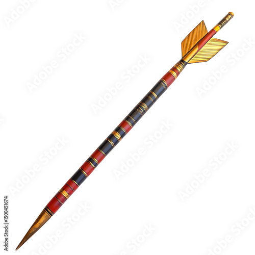 A Lacquered Arrow with Korean Tiger Stripes Mountain Isolated on Transparent Background