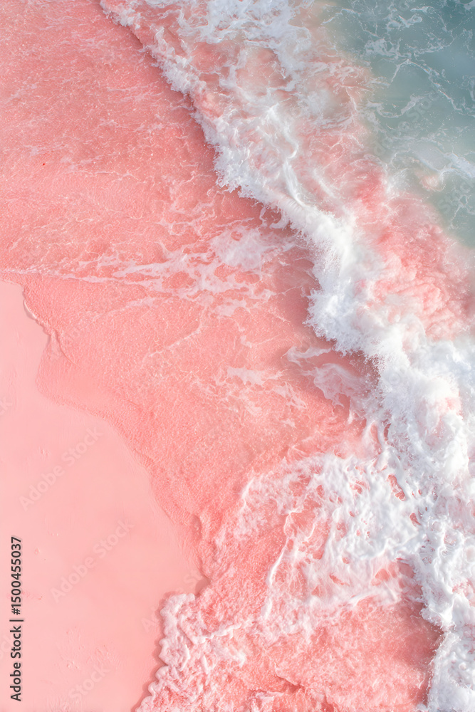 Fototapeta premium Serene shore symphony pastel coast meets turquoise tide creating a calming dreamy scene