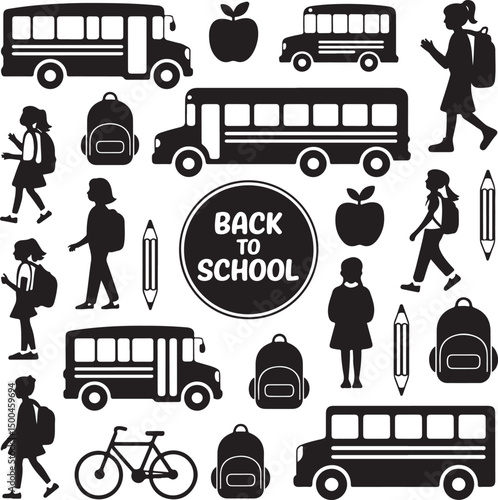 Back to School Silhouette Bundle – SVG PNG for Teachers & Students

School Supplies Clipart – Backpack, Pencil, and Book Vector Set

Back to School Vector Designs – Classroom and Education Themes

Tea
