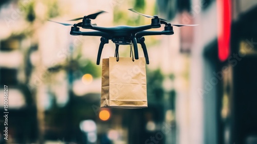 Drone Delivery Service: Futuristic Urban Package Transport