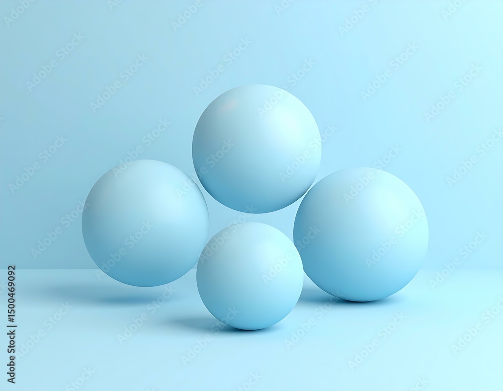 Pastel Blue Spheres Minimalist Abstract 3D Render Background Pastel Blue Spheres Minimalist Abstract 3D Render Background