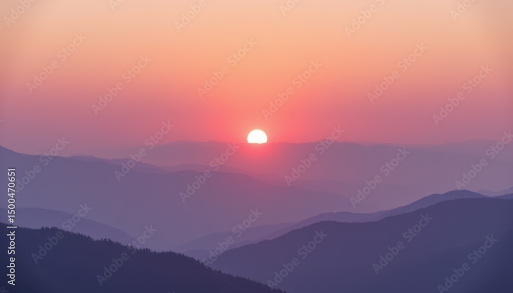 Fototapeta premium Captivating sunset over rolling mountains nature scene landscape photography peaceful environment scenic view