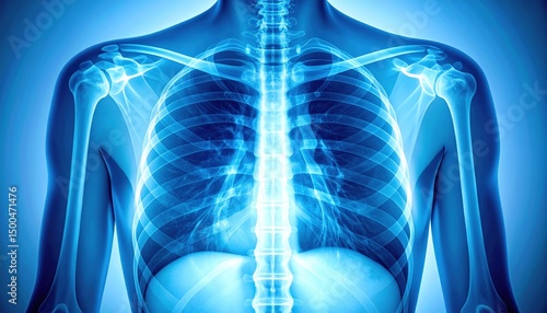 Human Anatomy Chest XRay View.