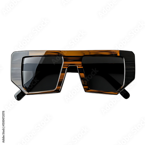 Edgy Oversized Sunglasses with Rugged Design Elements Isolated on Transparent Background