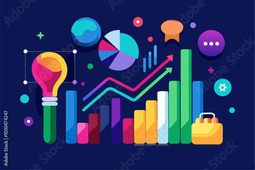 Business person interacting with a futuristic digital marketing interface, showcasing online advertising analytics, data charts, email marketing, and campaign performance metrics on a virtual screen. 