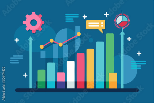 Business person interacting with a futuristic digital marketing interface, showcasing online advertising analytics, data charts, email marketing, and campaign performance metrics on a virtual screen. 