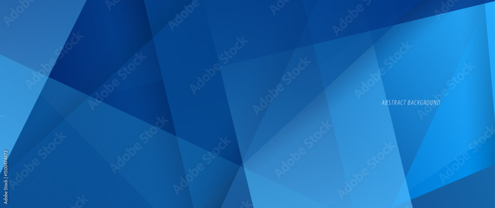 Fototapeta premium Modern blue abstract background. With straight lines pattern. Web banner, wallpaper, banner, brochure. Geometric shape background. 