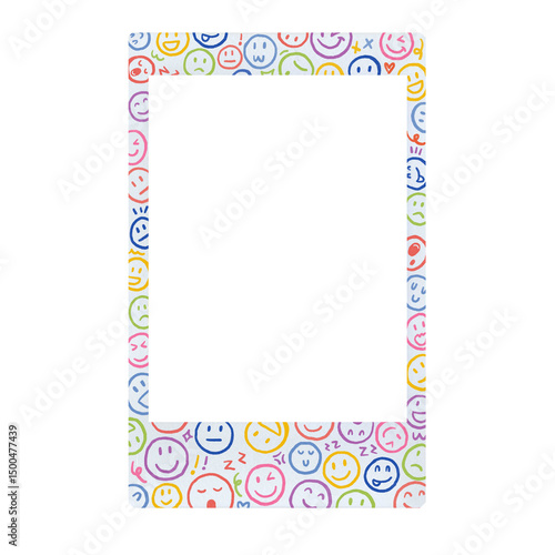 Photo Frame Potrait Mini with colorful face expressions emotion pattern 