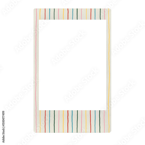 Photo Frame potrait with colorful vertical lines pattern
