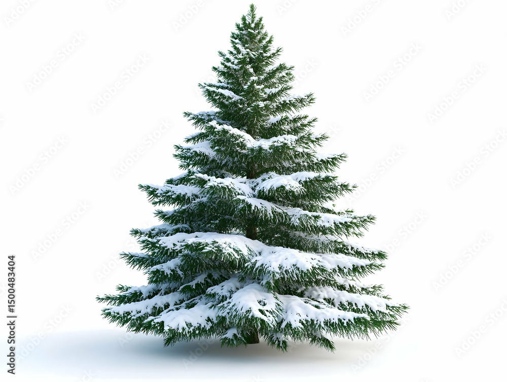 Winter pine tree with heavy snow cover isolated on white. Winter pine tree with heavy snow cover isolated on white.