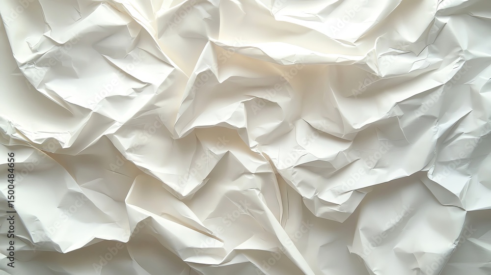 Obraz premium Crumpled white paper texture background.