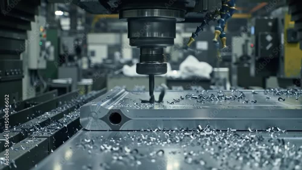Precision machining: a modern cnc mill shapes metal with accuracy and detail Precision machining: a modern cnc mill shapes metal with accuracy and detail