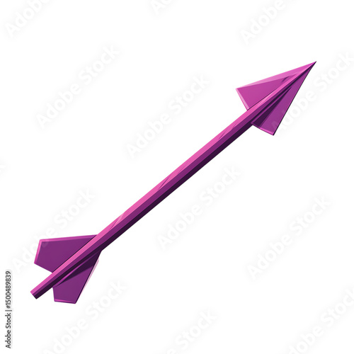 Contemporary Arrow with Minimal Sharp Vectors in Pink Isolated on Transparent Background