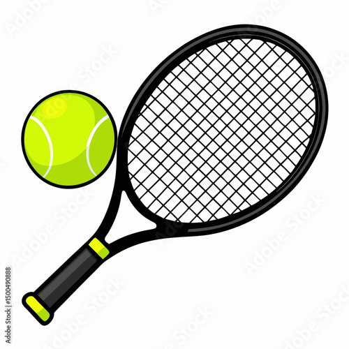 tennis racket and ball
