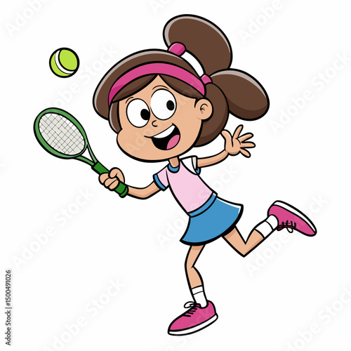 girl playing tennis