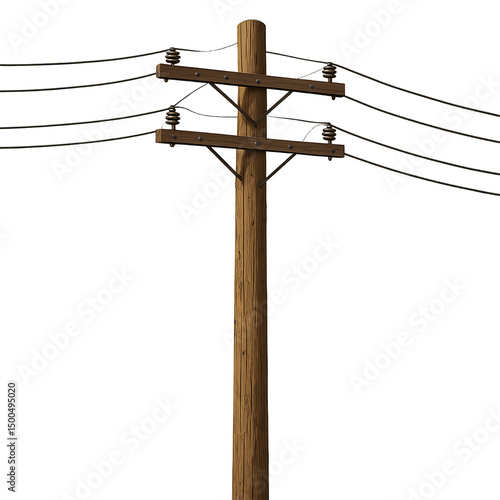 Wallpaper Mural old power pole isolated on transparent or white background png Torontodigital.ca
