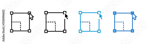 Scalable and Adaptive - Multi Style Icon - responsive grid with resize cursor, representing flexible business scaling and adaptability