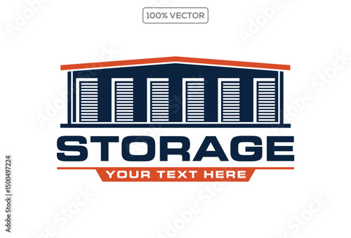 vector graphic of self storage company logo design template illustration