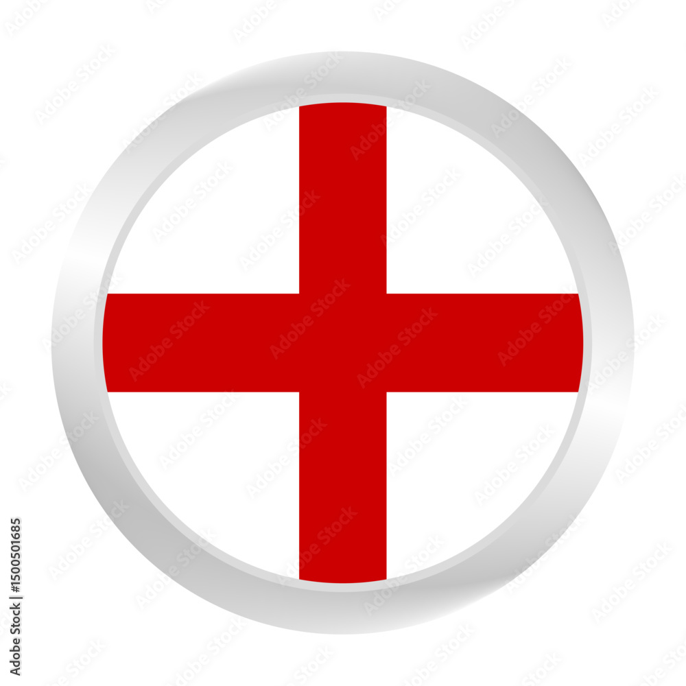 Flag of England. Circle flag icon logo. Round flag. Flag icon. Standard color. Digital illustration. Vector illustration. Flag of England. Circle flag icon logo. Round flag. Flag icon. Standard color. Digital illustration. Vector illustration.