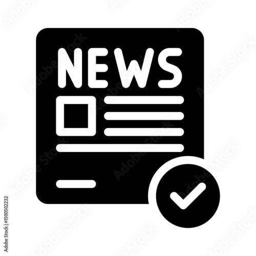 fact checked glyph icon
