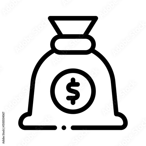 money bag line icon