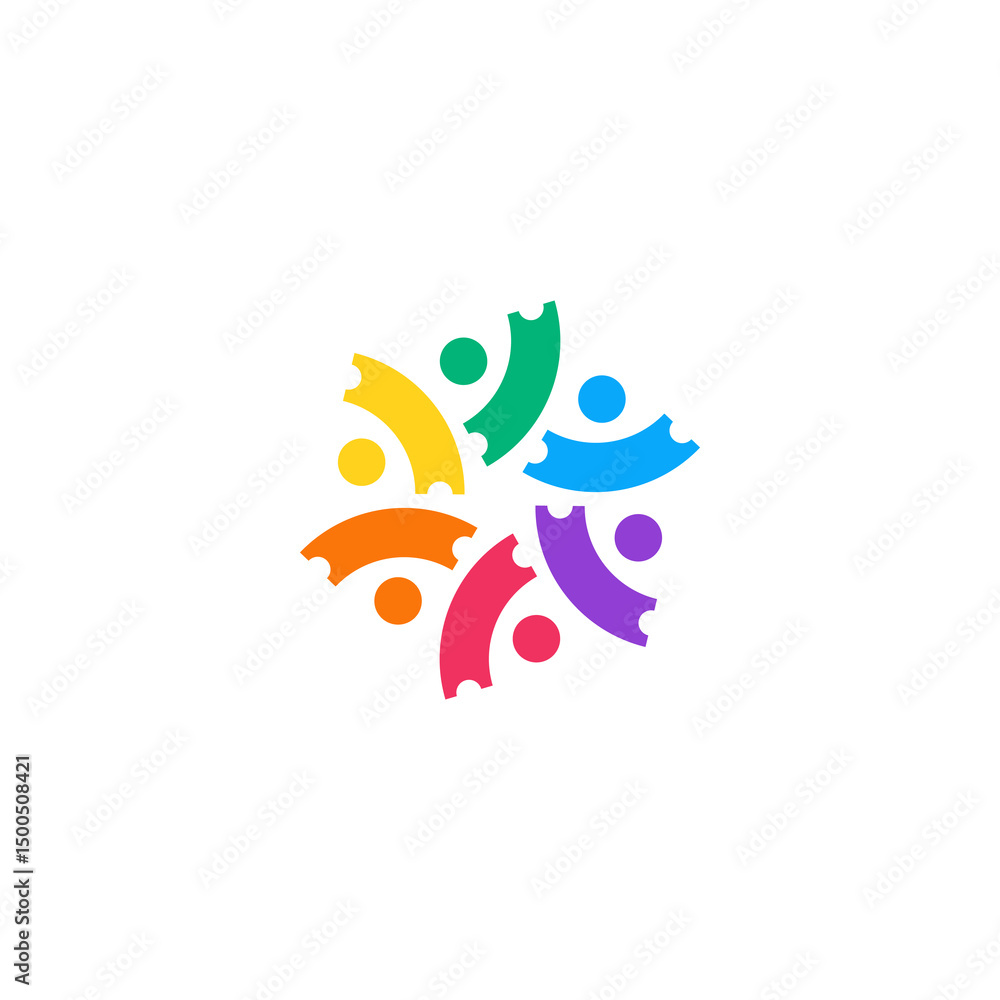 Obraz premium people ticket connecting logo