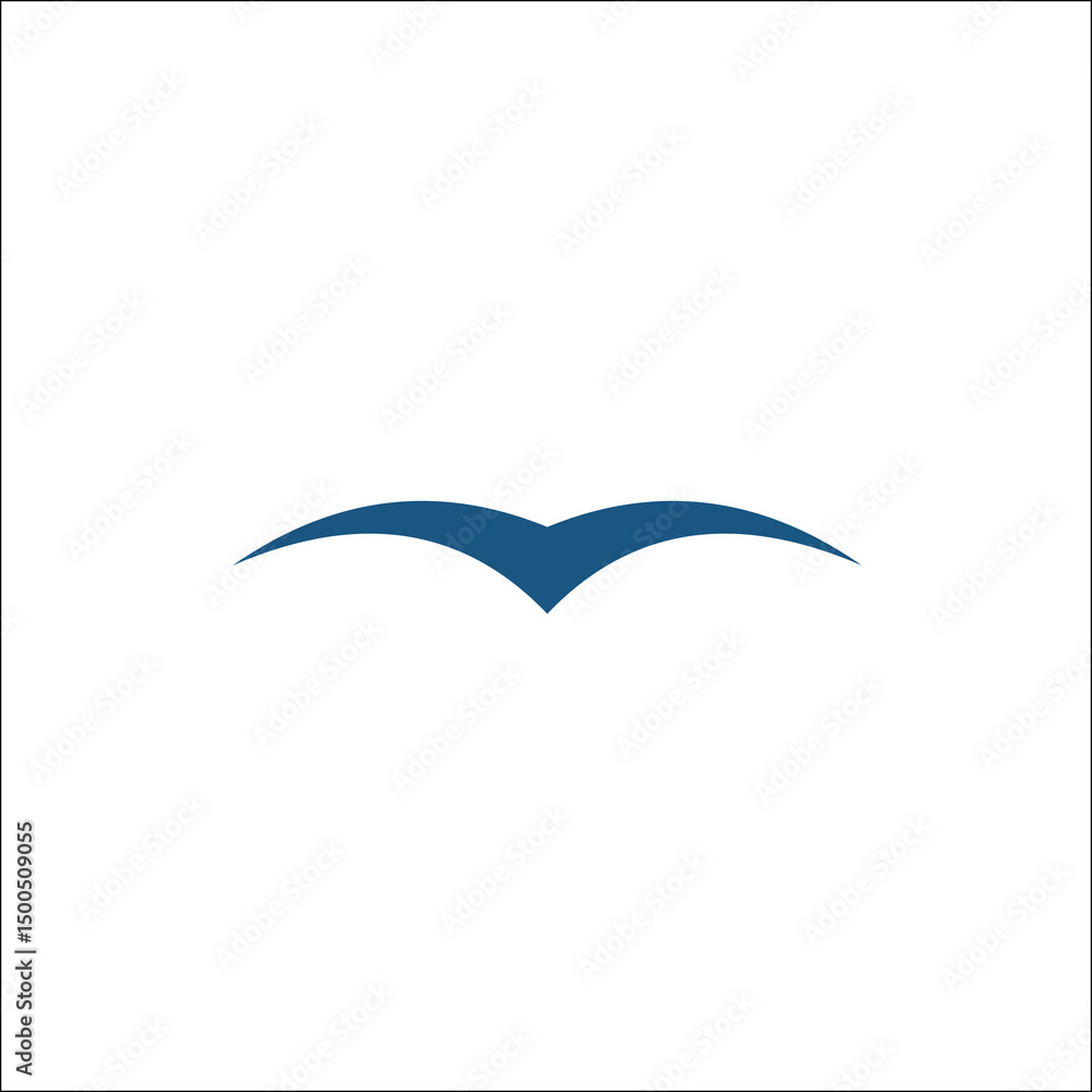 Naklejka premium Seagulls isolated. Simple blue seagull silhouettes logo vector