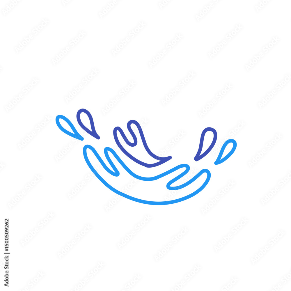 Fototapeta premium water splash line art