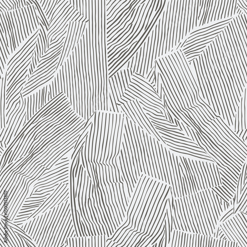 Vector seamless background. Allover texture print with striped fabric imitation with wrinkles, folds and creases. Linear seamless pattern, print for fabric, paper, wallpaper, package design