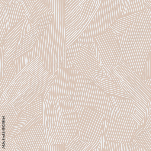 Vector seamless background. Allover texture print with striped fabric imitation with wrinkles, folds and creases. Linear seamless pattern, print for fabric, paper, wallpaper, package design