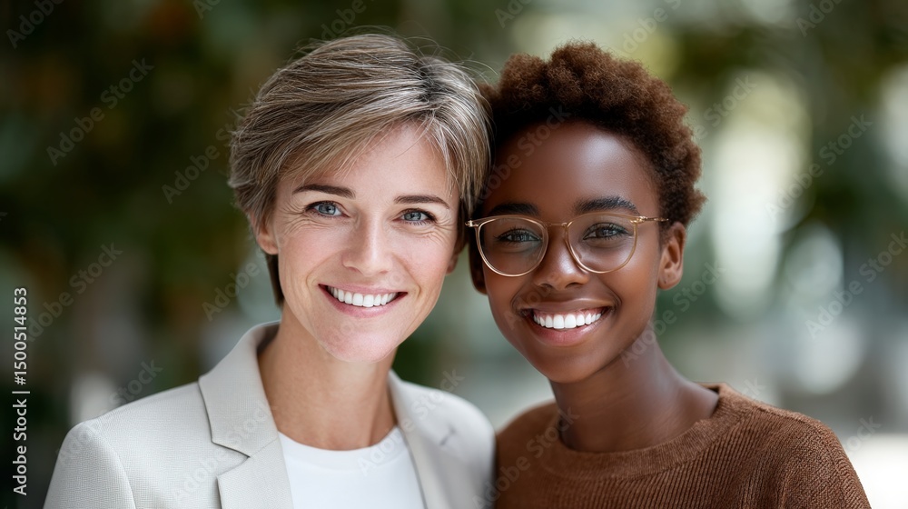 Naklejka premium Happy Diverse Women Business Colleagues Friendship Portrait