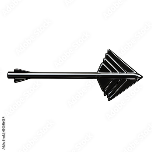 Sleek Arrow with a Contemporary Polished Finish Isolated on Transparent Background