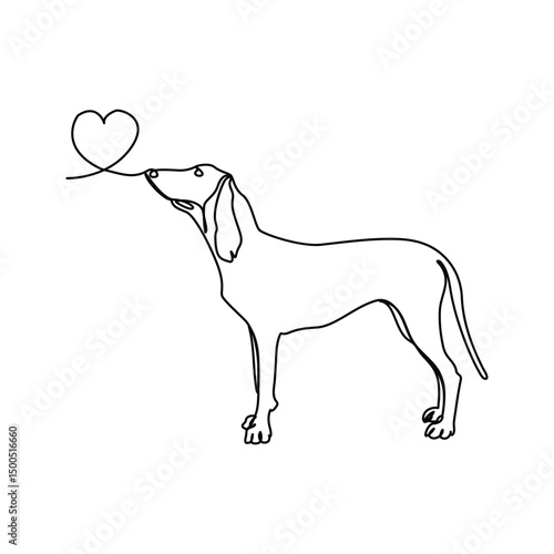 International Dog Day 26 August line art Vector Illustration. Template for background, banner, card, poster. Dog paws.Editable outline,