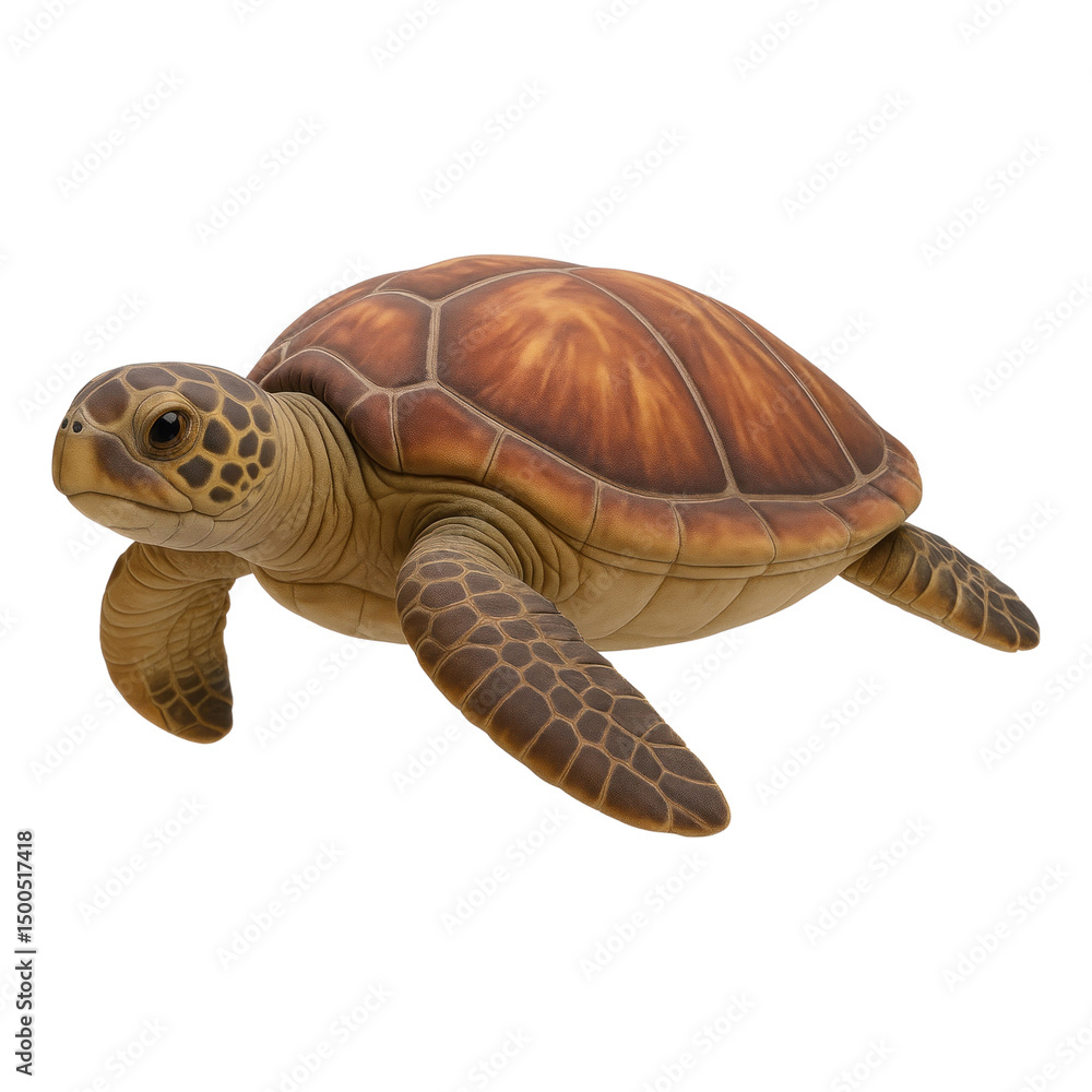 Obraz premium PNG Realistic turtle swimming gracefully.
