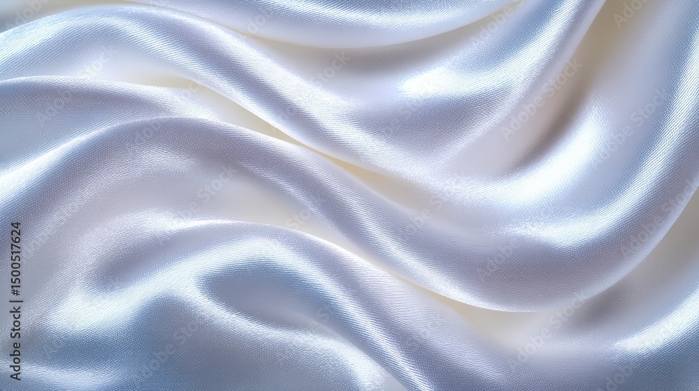 Obraz premium Elegant White Silk Fabric Texture Luxury Soft Drape Background