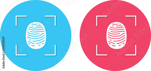 Biometric Fingerprint with scanning. Finger print vector icon. Vector illustration