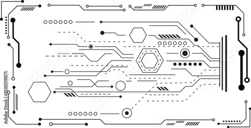 Circuit technology background with hi-tech digital data connection system and computer electronic design