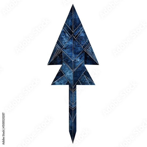 Abstract Arrow with Intricate Layered Textures in D Isolated on Transparent Background
