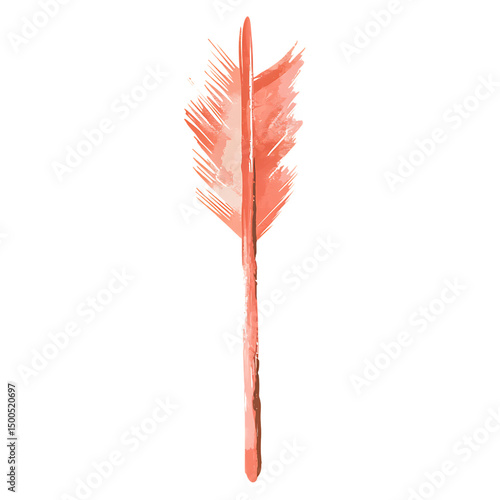 Artistic Arrow with Creative Brush Strokes in Soft Isolated on Transparent Background
