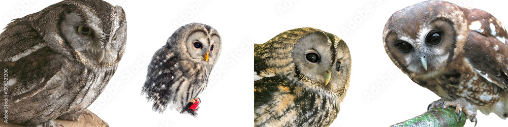 Fototapeta premium Calm and Detailed Owl Perched Gracefully with Feathered Texture and Expressive Eyes