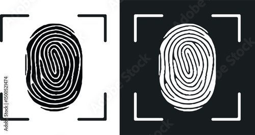 Fingerprint Unique Finger Pattern Poster Vector illustration. 