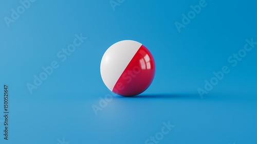 Abstract 3D rendering of a sphere divided into red and white halves, symbolizing balance, duality, or contrast. Minimalist design. Free Download Abstract 3D rendering of a sphere divided into red and white halves, symbolizing balance, duality, or contrast. Minimalist design. - GFXLoad