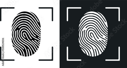 Fingerprint icon in vector. Logotype stock illustration. 