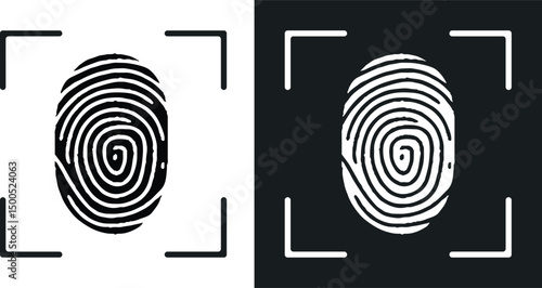 Fingerprint icon in vector. Logotype stock illustration. 