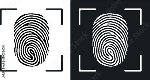 Fingerprint icon in vector. Logotype stock illustration. 