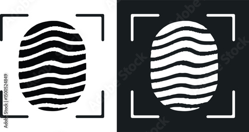 Logo fingerprint vector. Fingerprint identification icon  illustration