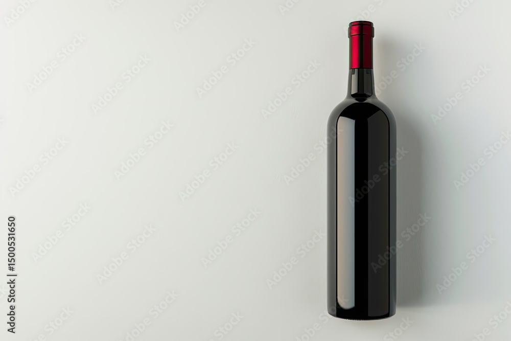 Detailed Color Image of Red Wine Bottle on White Background Detailed Color Image of Red Wine Bottle on White Background