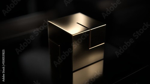 Mysterious metal object in dark environment representing quantum-enhanced reversion-to-mean fib combiner icon concept