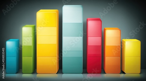 A colorful bar chart displaying various data points representing reaction probability and fib retracement mapping